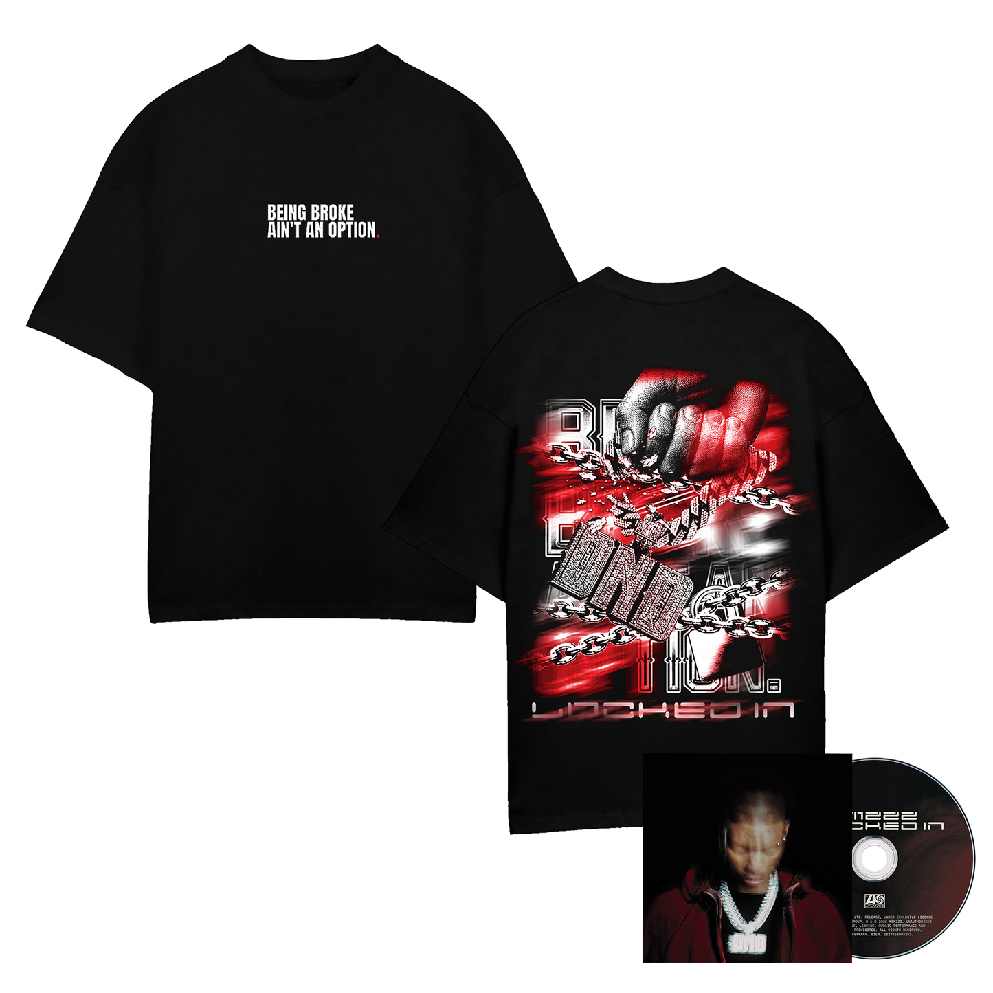 NEMZZZ | Pack Locked In CD Wallet & Being Broke Ain't An Option Tee
