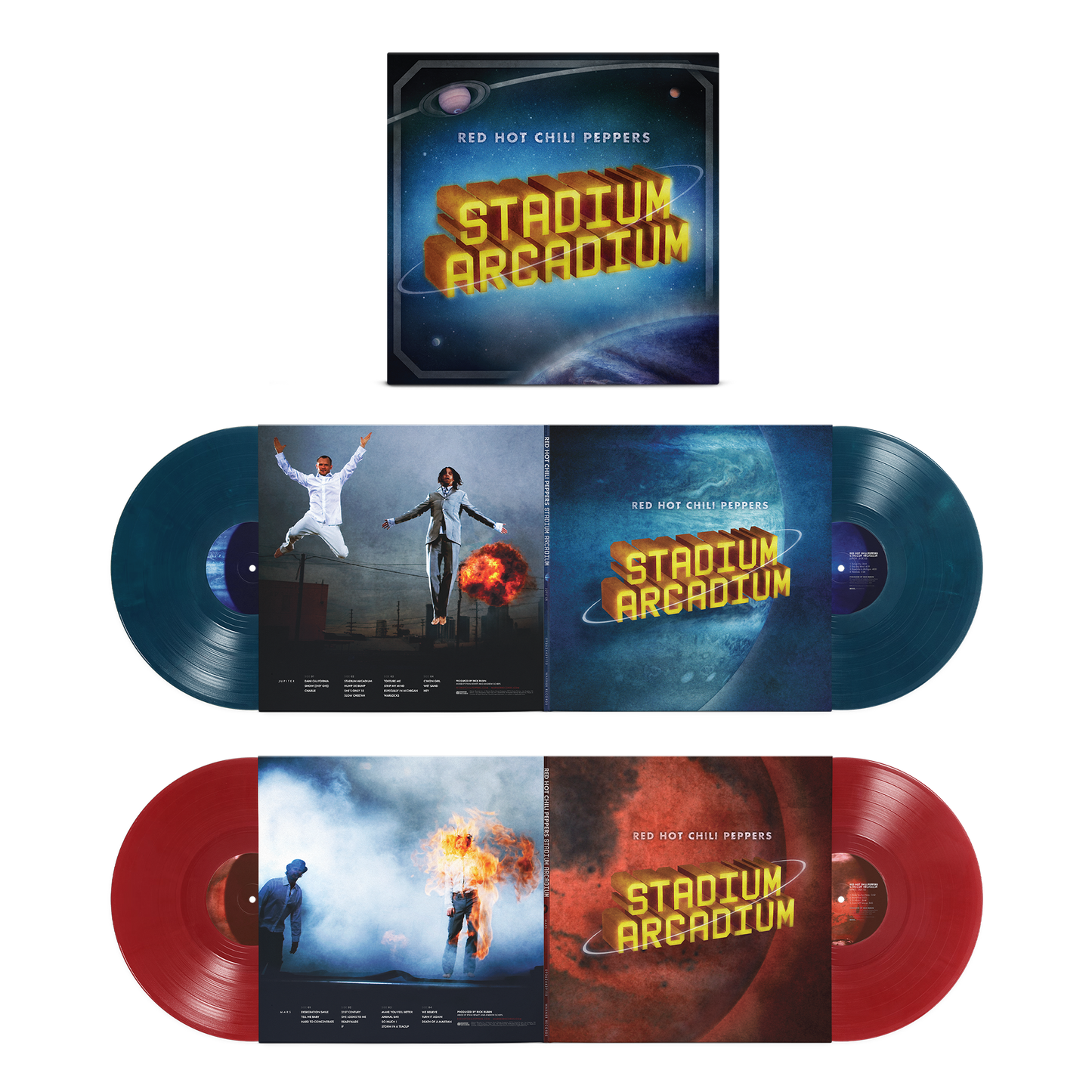 Red Hot Chili Peppers | 4 Vinyles « Stadium Arcadium » Édition Limitée 20ème Anniversaire - Bleu Océan & Rouge Rubis