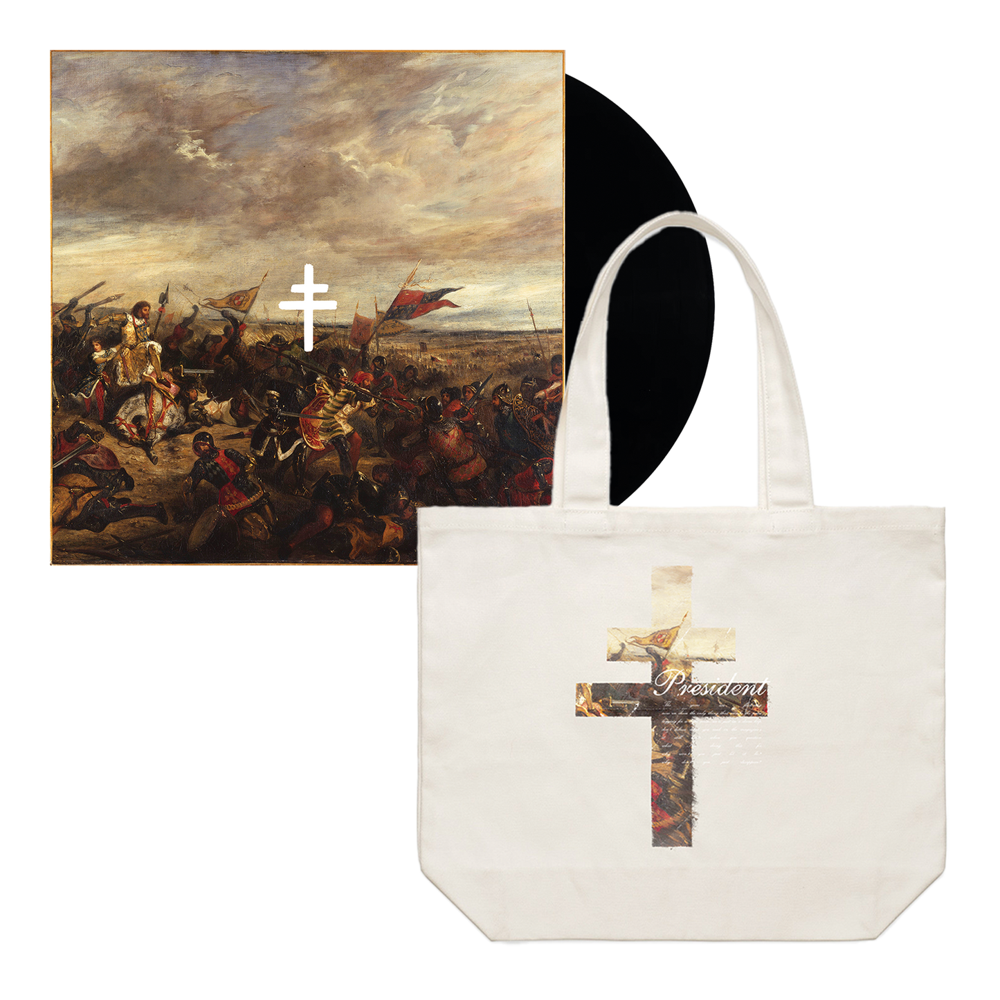 PRESIDENT | Pack Signed Blood Of Your Empire Vinyl & Blood Of Your Empire Tote Bag Cream
